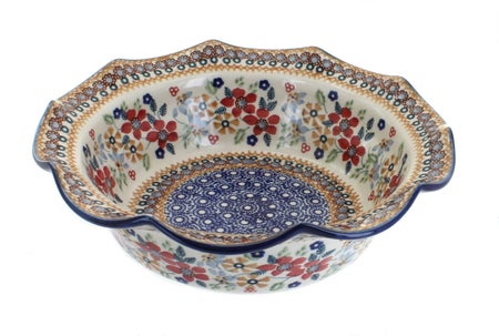 Manufaktura Red Daisy Medium Serving Piece — Polish Pottery
