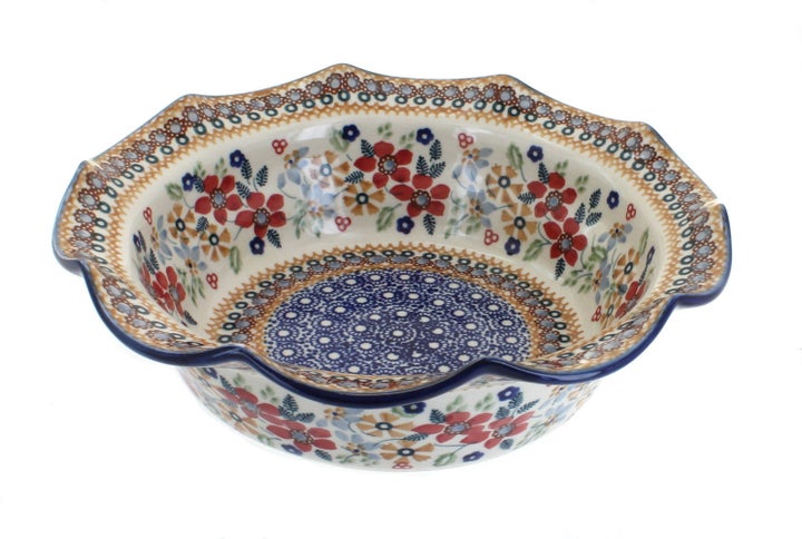 Manufaktura Red Daisy Medium Serving Piece — Polish Pottery