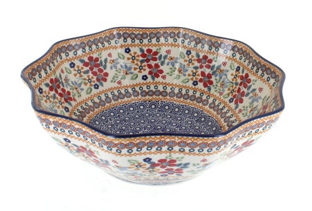 Manufaktura Red Daisy Medium Serving Piece — Polish Pottery