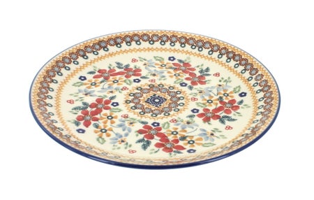 Manufaktura Red Daisy Dining Plates & Bowls — Polish Pottery