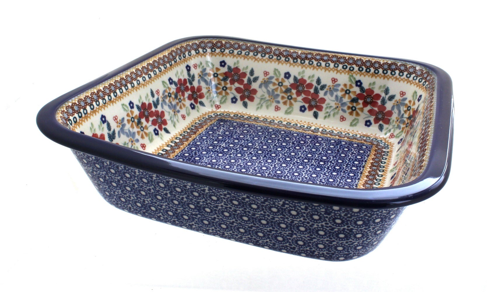 Manufaktura Red Daisy Large Bakeware — Polish Pottery