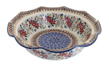 Manufaktura Red Daisy Large Serving Piece — Polish Pottery