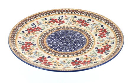 Manufaktura Red Daisy Dining Plates & Bowls — Polish Pottery
