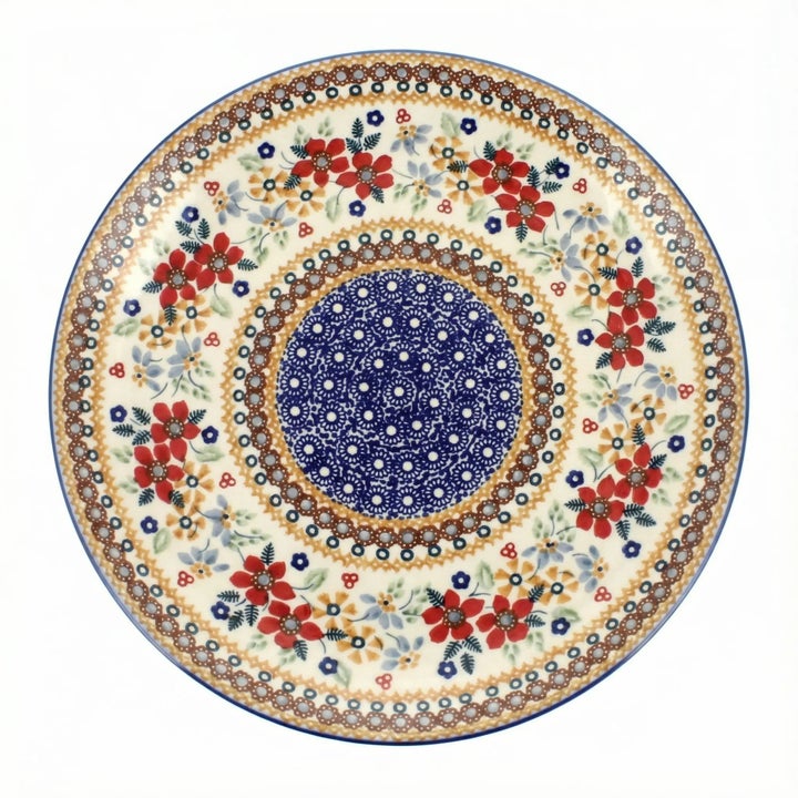 Manufaktura Red Daisy Dining Plates & Bowls — Polish Pottery
