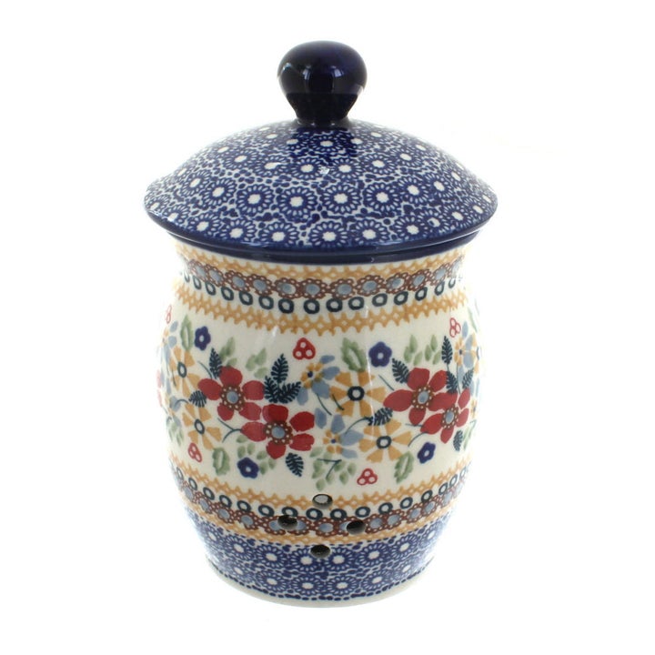 Manufaktura Red Daisy Counter Storage — Polish Pottery