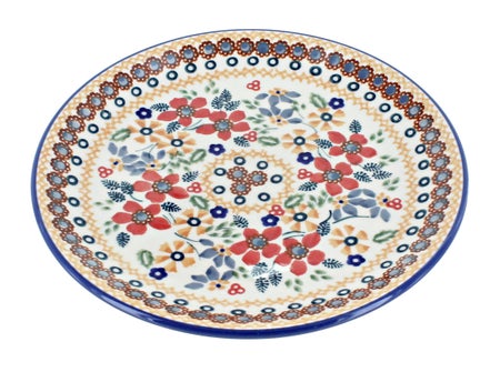 Manufaktura Red Daisy Dining Plates & Bowls — Polish Pottery