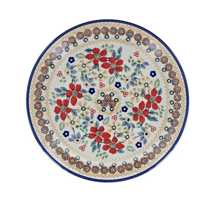 Manufaktura Red Daisy Dining Plates & Bowls — Polish Pottery