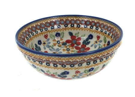 Manufaktura Red Daisy Dining Plates & Bowls — Polish Pottery