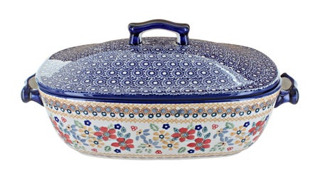 Manufaktura Red Daisy Large Bakeware — Polish Pottery