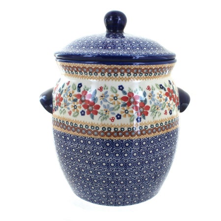 Manufaktura Red Daisy Counter Storage — Polish Pottery