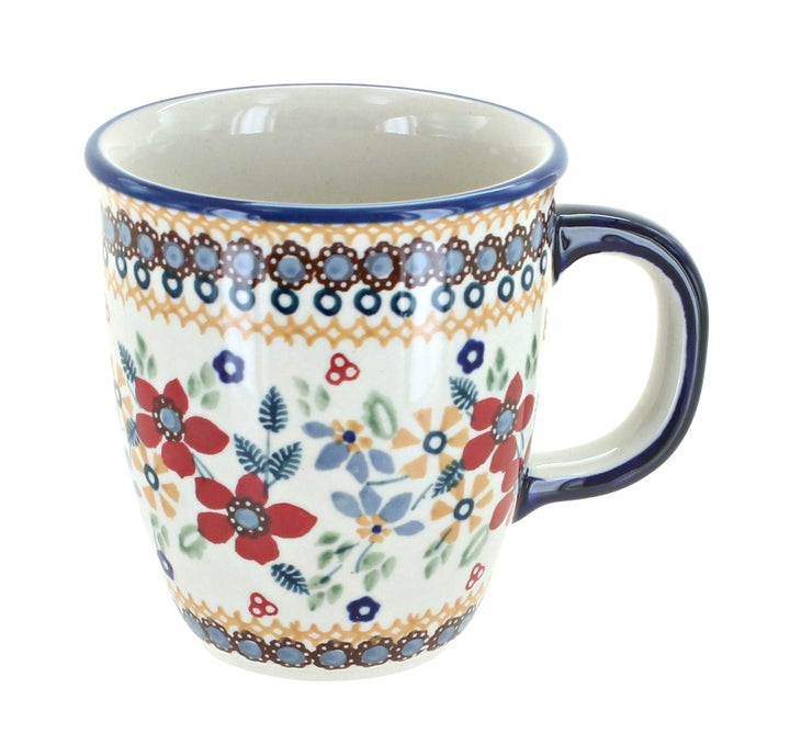 Manufaktura Red Daisy Mug — Polish Pottery
