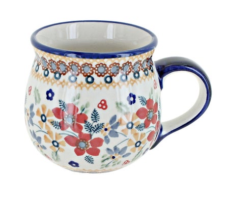 Manufaktura Red Daisy Mug — Polish Pottery