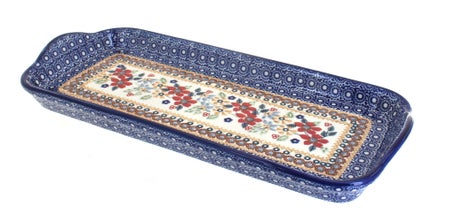 Manufaktura Red Daisy Medium Serving Piece — Polish Pottery