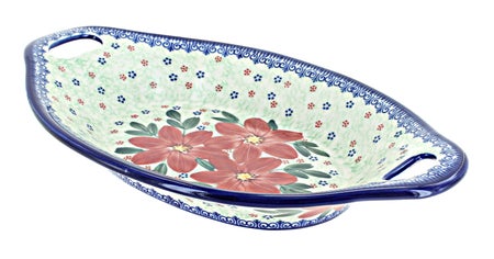 Vena Poinsettia Medium Serving Piece — Polish Pottery