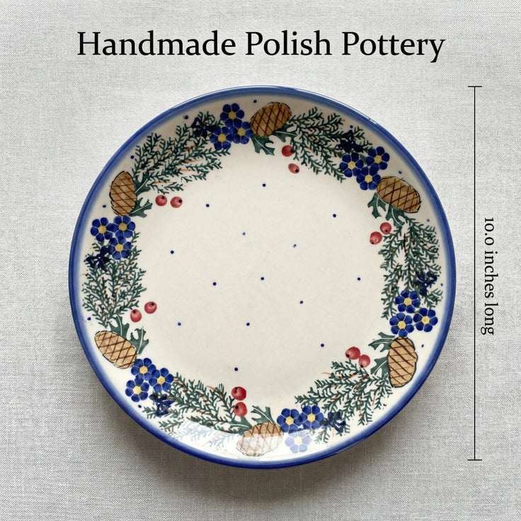 Detail image of WR Unikat Pinecone Dining Plates & Bowls — Polish Pottery