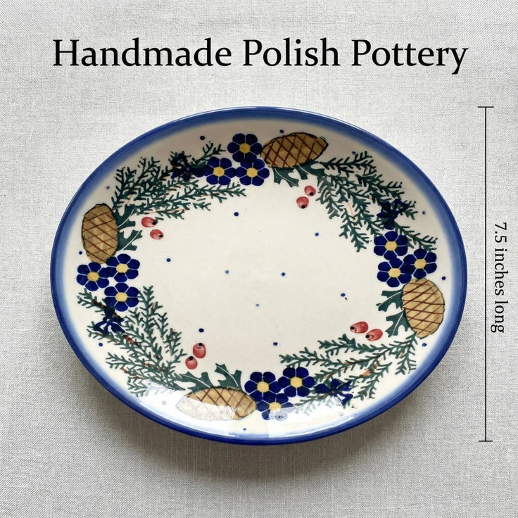 Detail image of WR Unikat Pinecone Dining Plates & Bowls — Polish Pottery