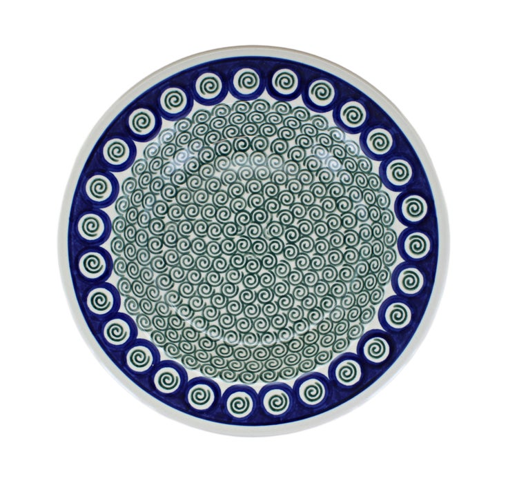 Detail image of Ceramika Artystyczna Peacock Swirl Dining Plates & Bowls — Polish Pottery