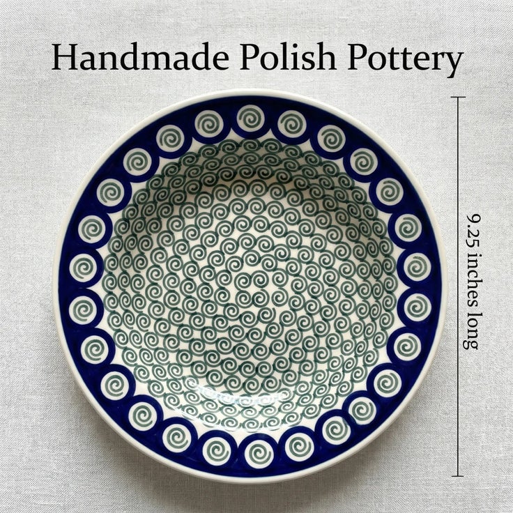 Detail image of Ceramika Artystyczna Peacock Swirl Dining Plates & Bowls — Polish Pottery