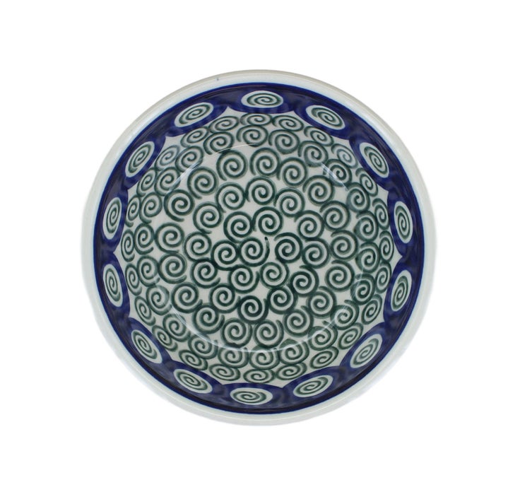 Detail image of Ceramika Artystyczna Peacock Swirl Dining Plates & Bowls — Polish Pottery