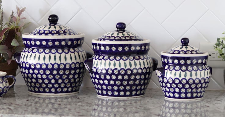 Detail image of Zaklady Peacock Counter Storage — Polish Pottery