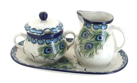 Ceramika Artystyczna Peacock Feather Coffee & Tea Accessories — Polish Pottery