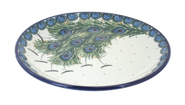 Ceramika Artystyczna Peacock Feather Dining Plates & Bowls — Polish Pottery
