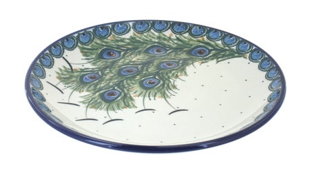 Ceramika Artystyczna Peacock Feather Dining Plates & Bowls — Polish Pottery