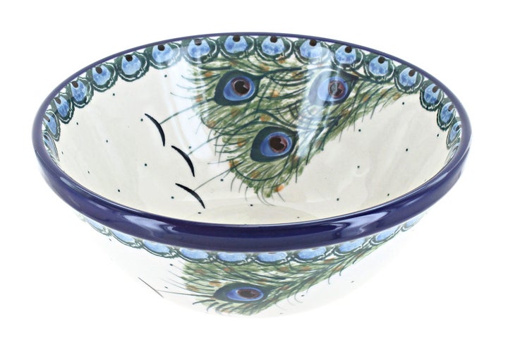 Ceramika Artystyczna Peacock Feather Dining Plates & Bowls — Polish Pottery