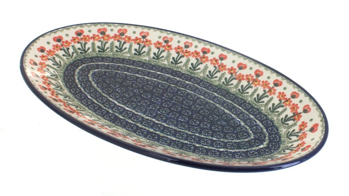 Ceramika Artystyczna Peach Posy Large Serving Piece — Polish Pottery