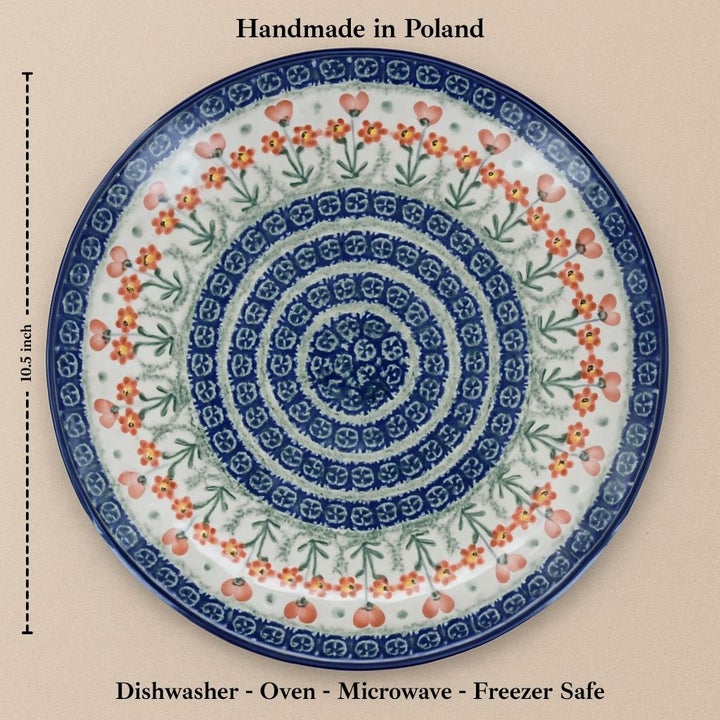 Ceramika Artystyczna Peach Posy Dining Plates & Bowls — Polish Pottery