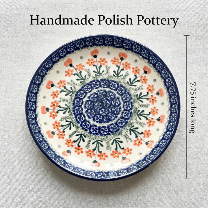 Ceramika Artystyczna Peach Posy Dining Plates & Bowls — Polish Pottery