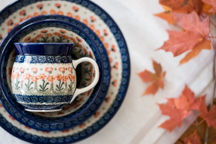 Ceramika Artystyczna Peach Posy Mug — Polish Pottery