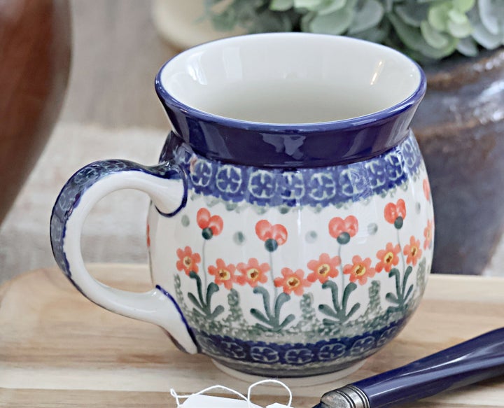 Ceramika Artystyczna Peach Posy Mug — Polish Pottery