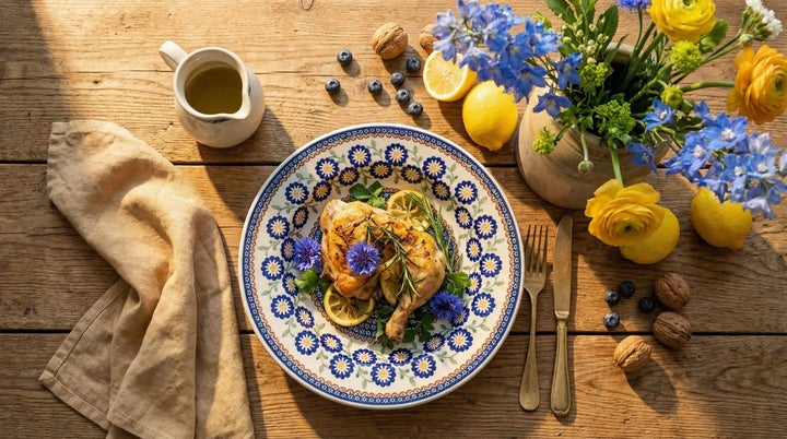 Manufaktura Peach Blossom Dining Plates & Bowls — Polish Pottery
