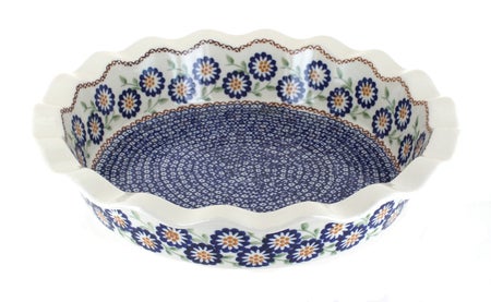 Manufaktura Peach Blossom Pie Plate — Polish Pottery