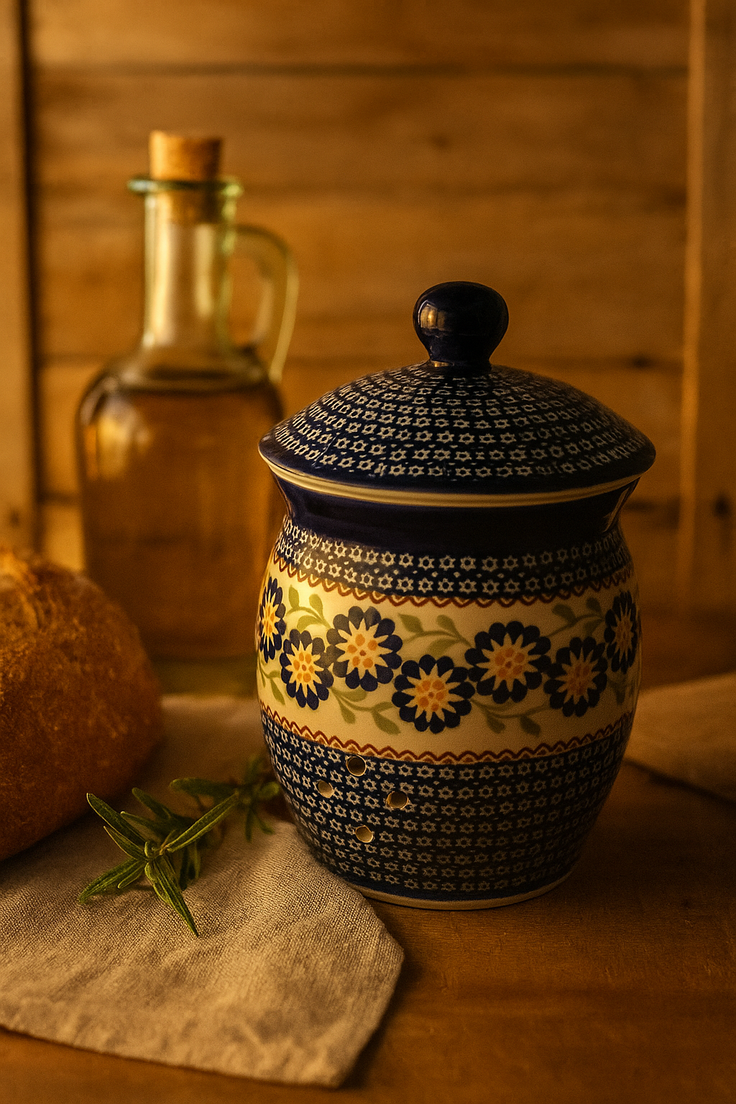 Detail image of Manufaktura Peach Blossom Counter Storage — Polish Pottery