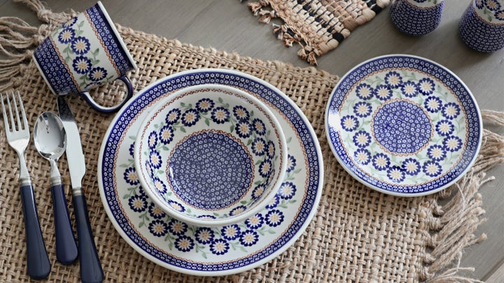 Manufaktura Peach Blossom Dining Plates & Bowls — Polish Pottery