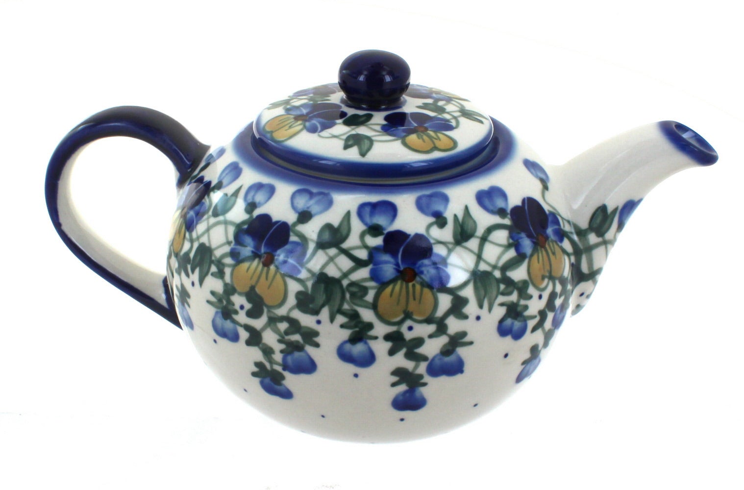 WR Unikat Pansies Teapot — Polish Pottery