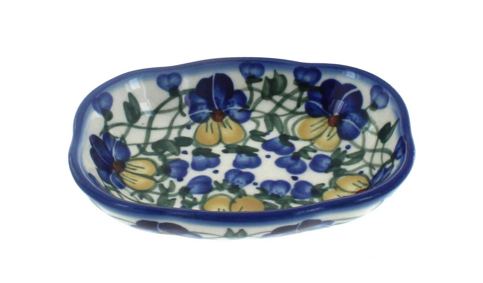 WR Unikat Pansies Bathroom Accessories — Polish Pottery