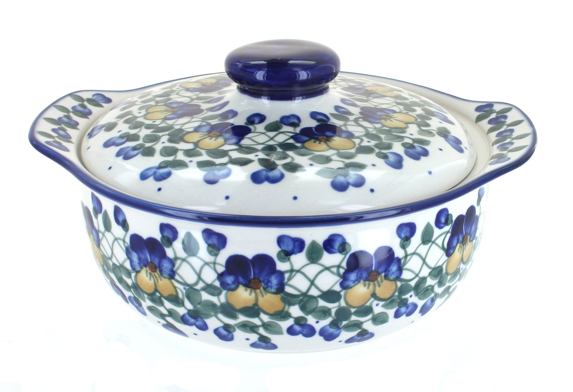 WR Unikat Pansies Medium Bakeware — Polish Pottery