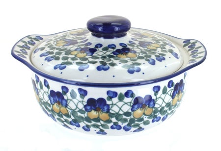 WR Unikat Pansies Medium Bakeware — Polish Pottery