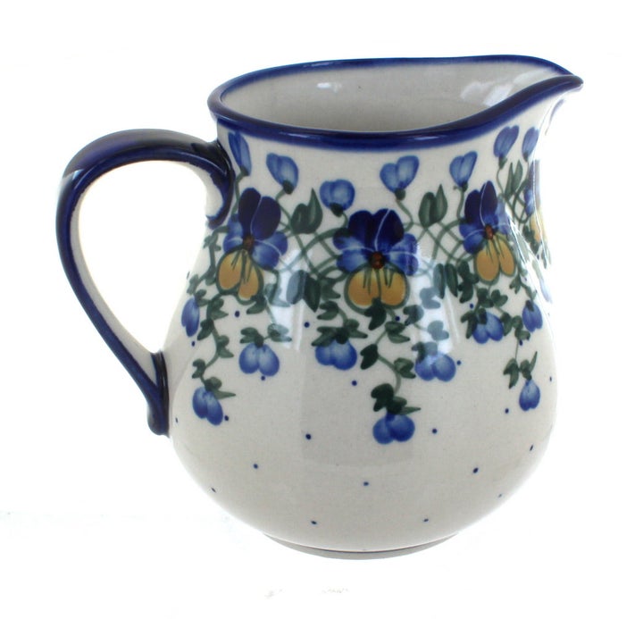 WR Unikat Pansies Pitcher — Polish Pottery