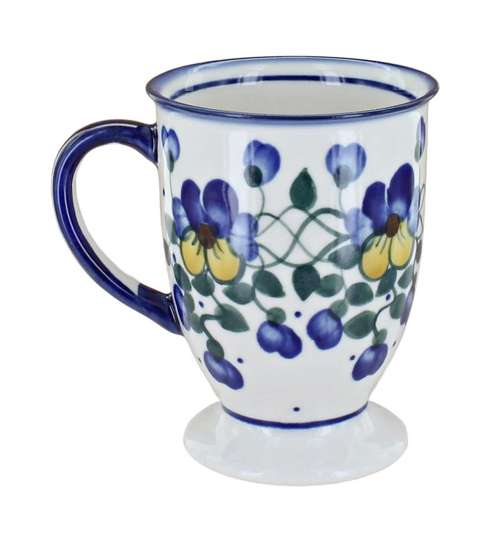 WR Unikat Pansies Mug — Polish Pottery