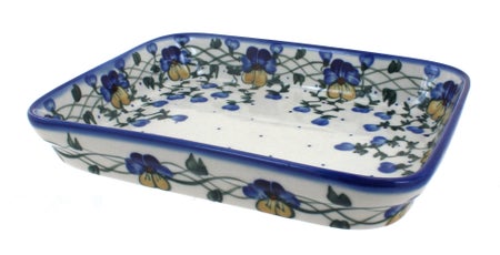 WR Unikat Pansies Medium Bakeware — Polish Pottery