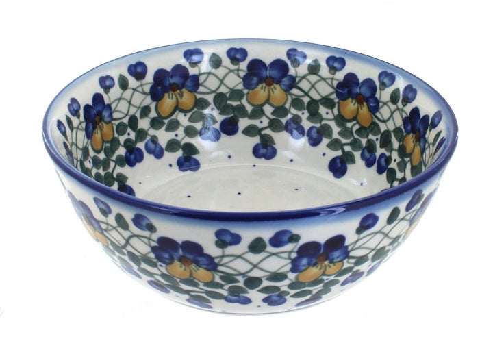 WR Unikat Pansies Large Serving Piece — Polish Pottery