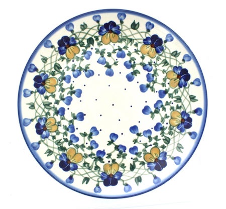 WR Unikat Pansies Dining Plates & Bowls — Polish Pottery