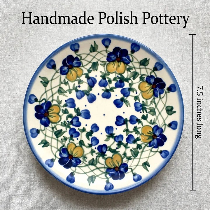 WR Unikat Pansies Dining Plates & Bowls — Polish Pottery