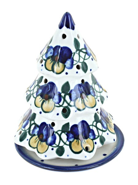 WR Unikat Pansies Luminary — Polish Pottery