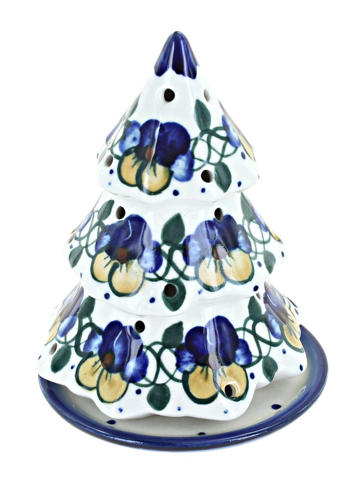 WR Unikat Pansies Luminary — Polish Pottery