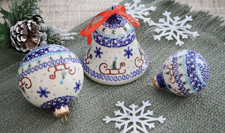 Detail image of Vena Noel Nights Small Christmas Ball — Polish Pottery